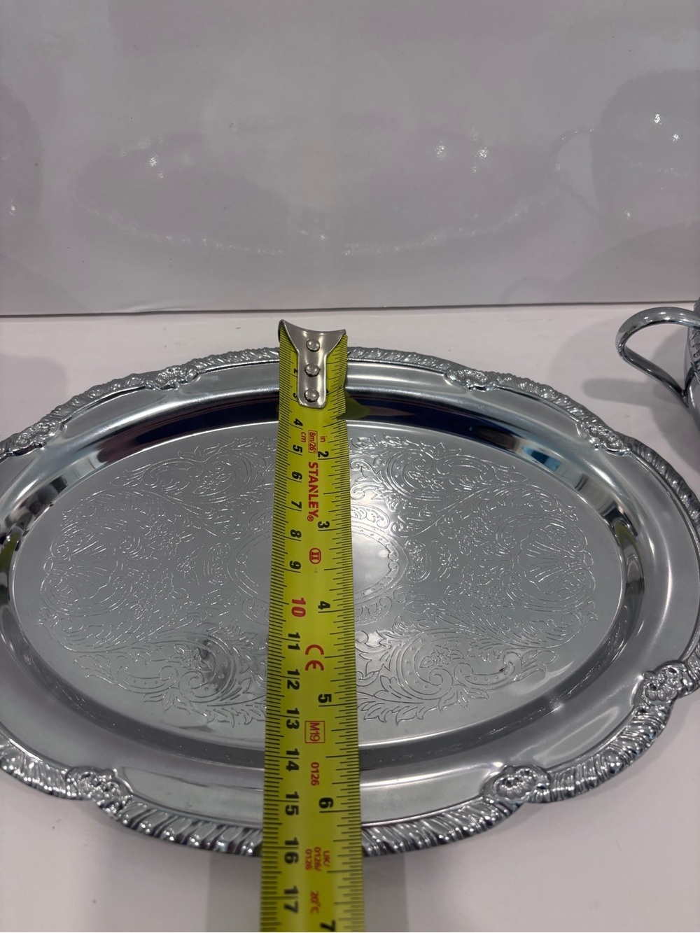Vintage Silverplate Cream & Sugar Set with Ornate Serving Tray – Made in USA - Picture 7 of 10